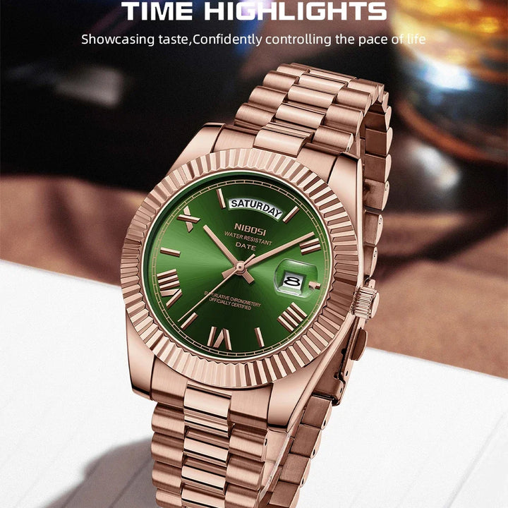 NIBOSI Brand Original Stainless Steel Quartz Watches For Men Luxury Date Display Luminous Fashion Men's Watch Relogios Masculino