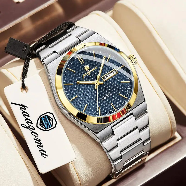 Customized Watch PAAZOMU Luxury Men Clock Fashion Luminous Waterproof Chronograph Date Watch For Man Quartz Men's Watches Reloj
