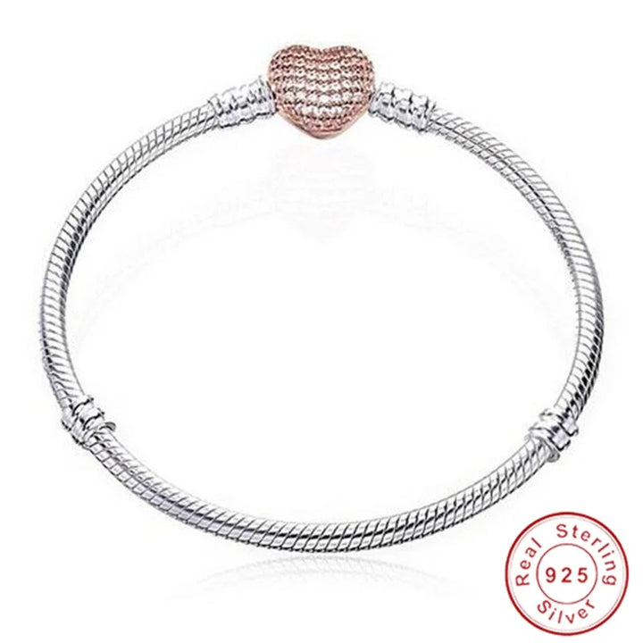 Hot Selling High Quality Authentic 925 Sterling Silver Snake Chain Bracelets Brand Charm Pandor bracelet For Women Jewelry