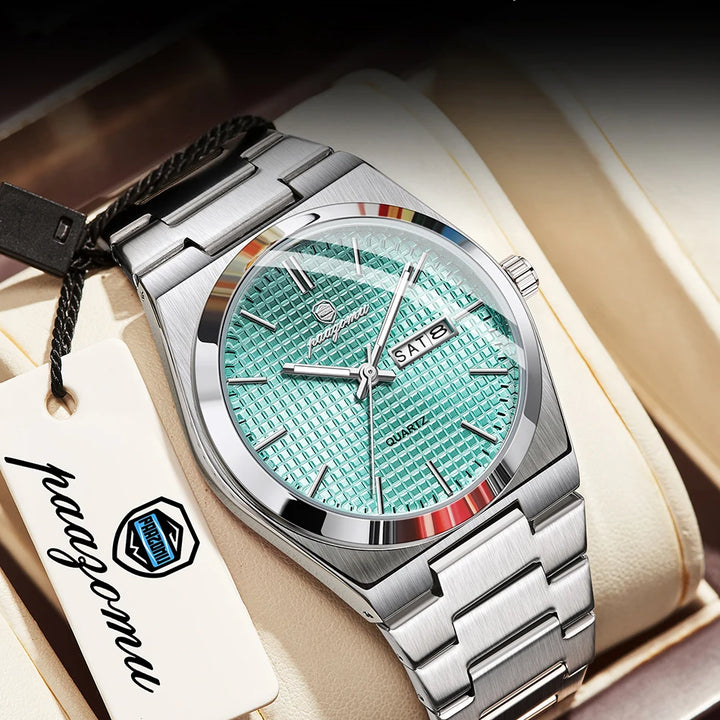 Customized Watch PAAZOMU Luxury Men Clock Fashion Luminous Waterproof Chronograph Date Watch For Man Quartz Men's Watches Reloj