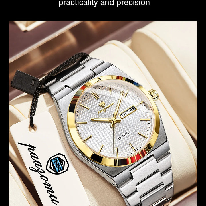 Customized Watch PAAZOMU Luxury Men Clock Fashion Luminous Waterproof Chronograph Date Watch For Man Quartz Men's Watches Reloj