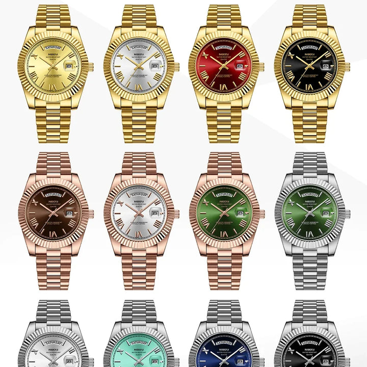 NIBOSI Brand Original Stainless Steel Quartz Watches For Men Luxury Date Display Luminous Fashion Men's Watch Relogios Masculino